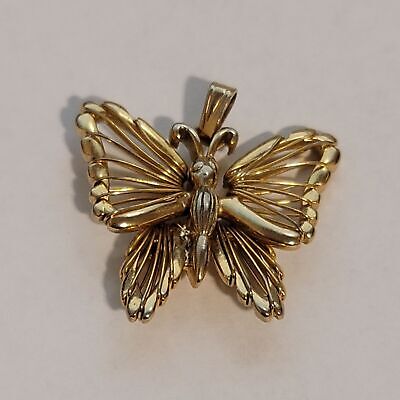 Gold Tone Butterfly Pendant