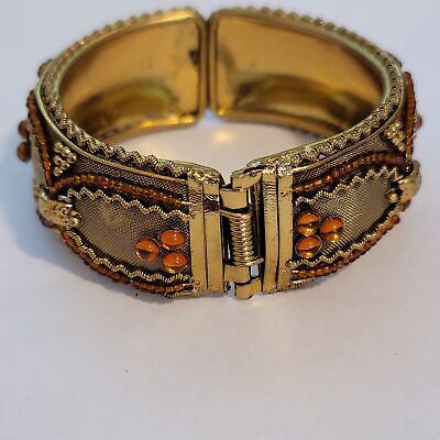 Gold Tone Clamp Bracelet
