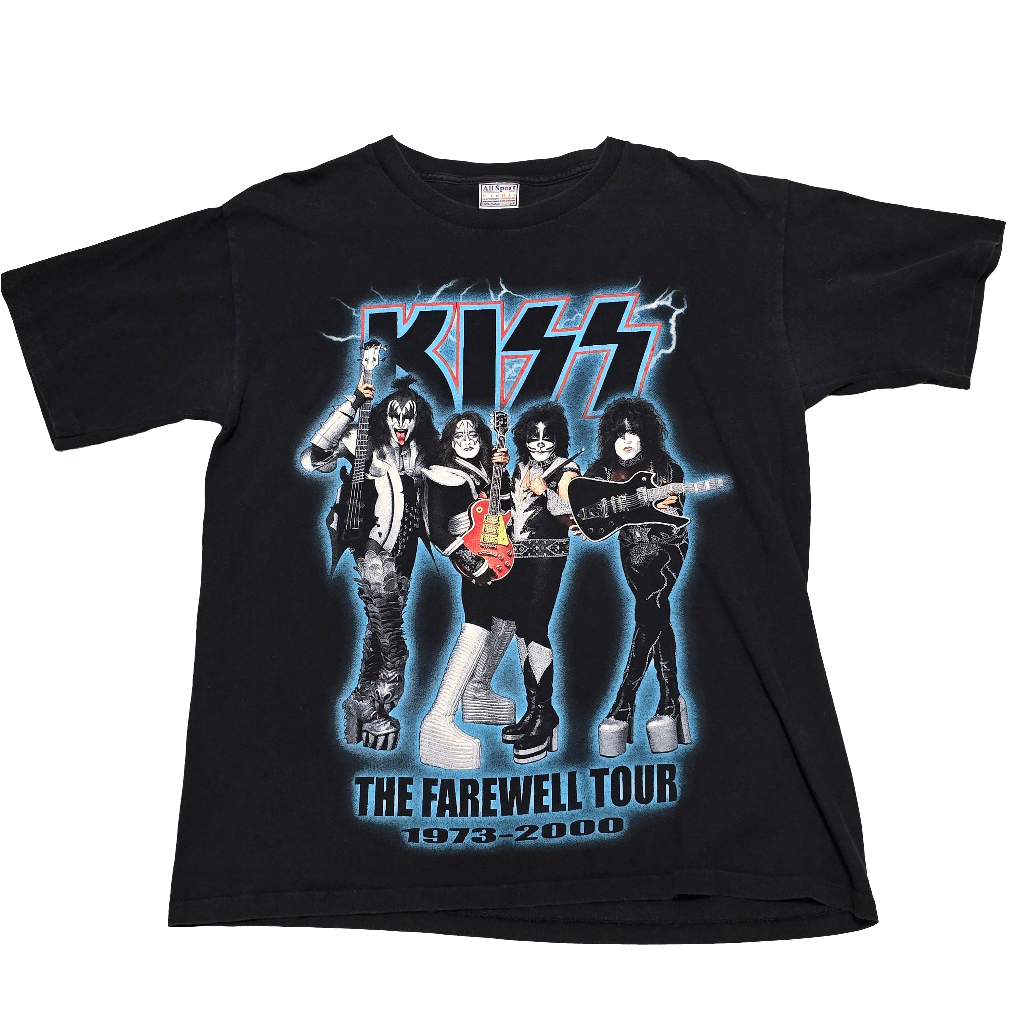 Vintage 2000 KISS Farewell Tour T-Shirt World Tour 2000 All Sport L Band Tee