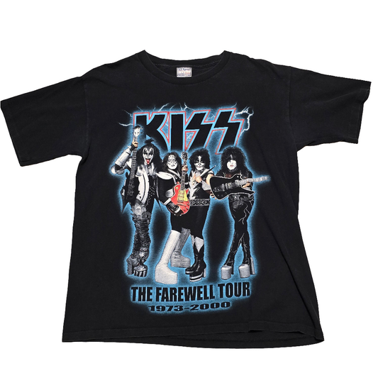 Vintage 2000 KISS Farewell Tour T-Shirt World Tour 2000 All Sport L Band Tee
