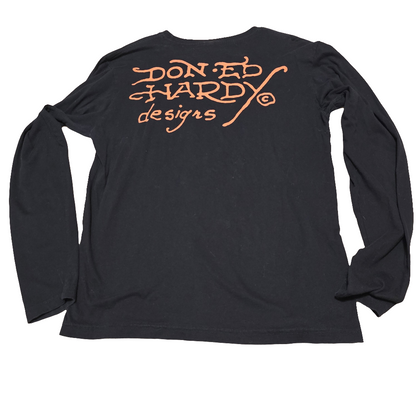 Ed Hardy by Christian Audigier “Live Fast Love Hard Die Young” Skull Long Sleeve Shirt – Size L