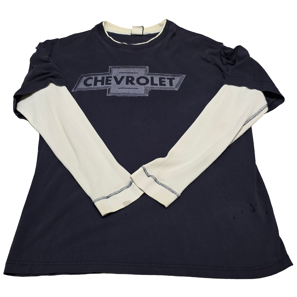 Chevrolet Layered Long Sleeve Thermal Shirt by Hybrid Tees – Distressed Condition