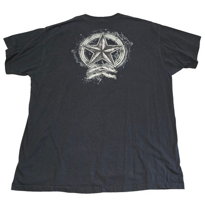 Sinister Brand Skull Wings Crossbones Star Graphic T-Shirt Black XL Biker Tee