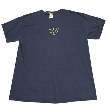 ThinkGeek Caffeine Molecule T-Shirt Navy Blue Large