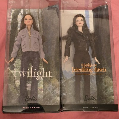 Twilight Barbie Dolls 2 Bella & Bella Pink Label - NIB X8250 R4162
