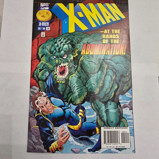 X-Man #20 Marvel Comic 1996 Abomination Cover Sealed Card