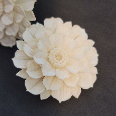 Vintage Cream Molded Flower Earrings