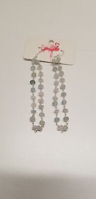 Handmade Aquamarine Chain Earrings