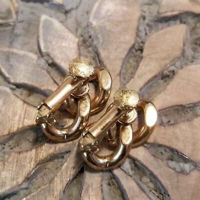Vintage H-A Vendome Chain Screw Back Earrings