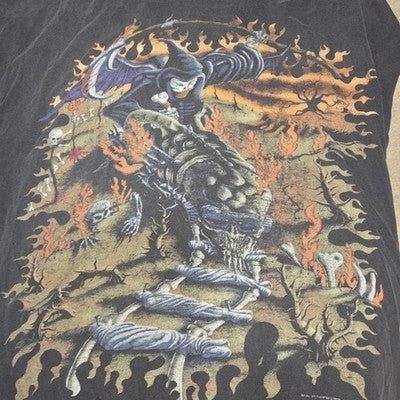 Vintage Megadeth Youthanasia 1995 World Tour T-Shirt Cutoff Sleeves Metal Band T