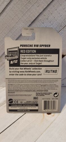 hot wheels porsche 918 spyder red edition