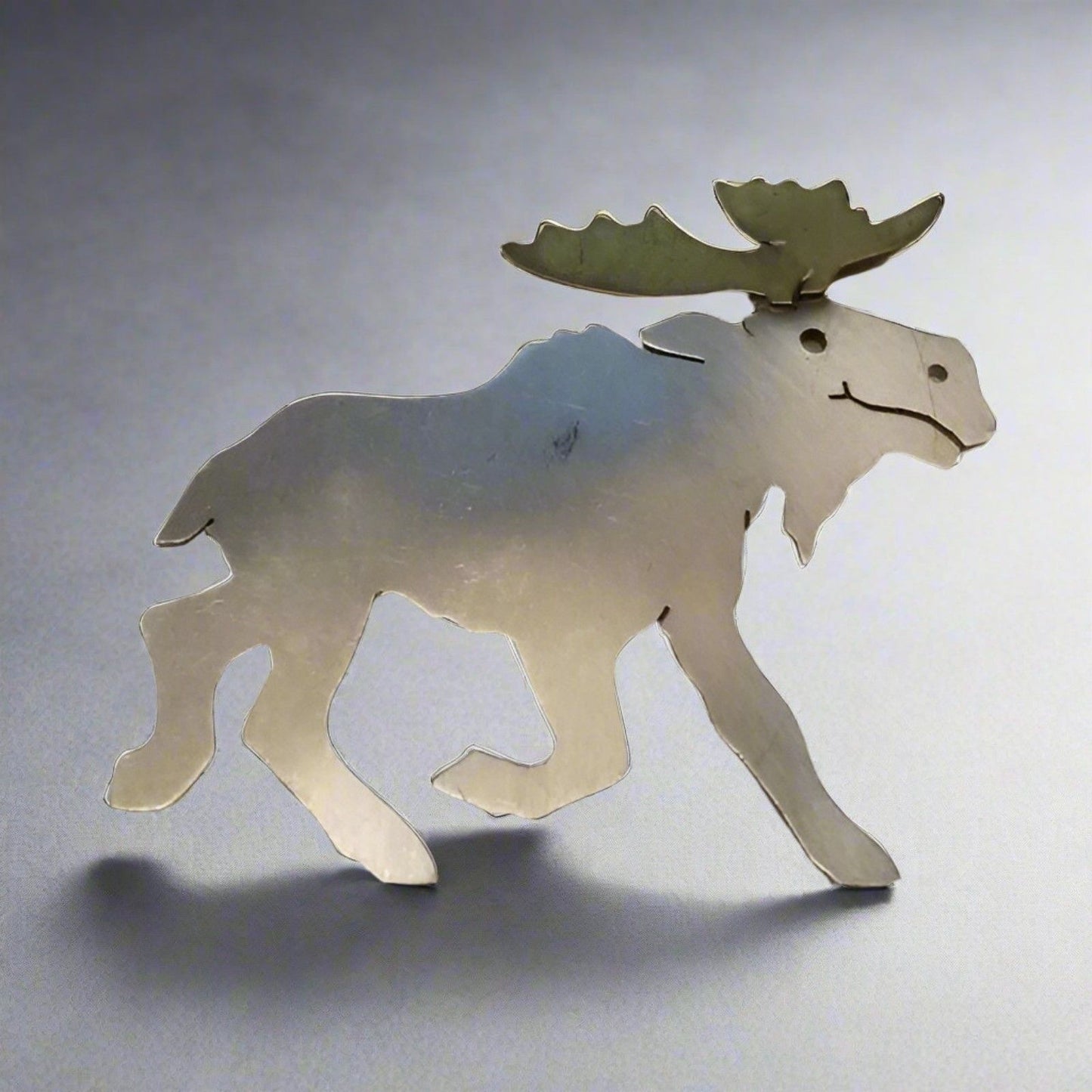 Metal Moose Brooch
