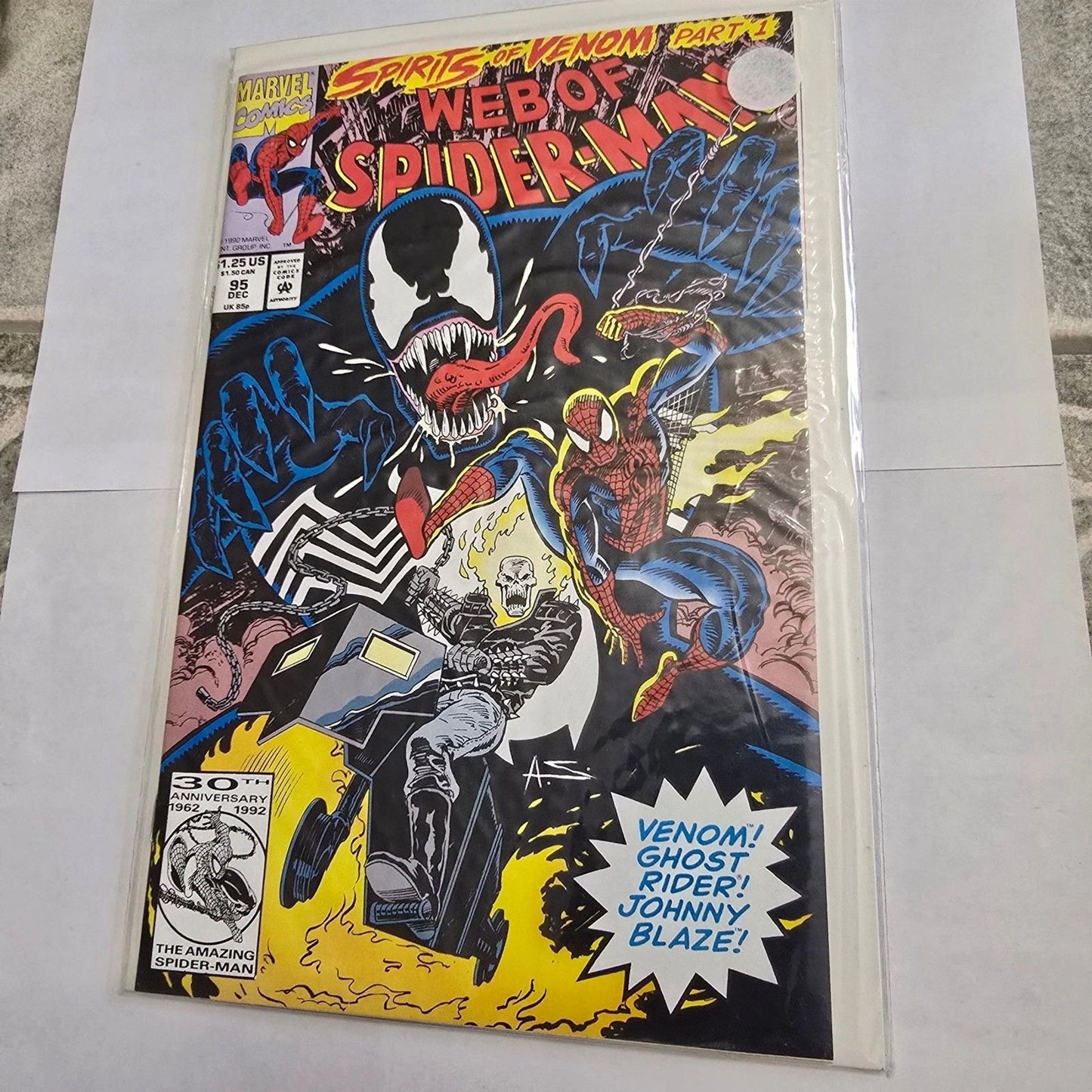Web of Spider-Man #95 Venom Ghost Rider Johnny Blaze Marvel 1992