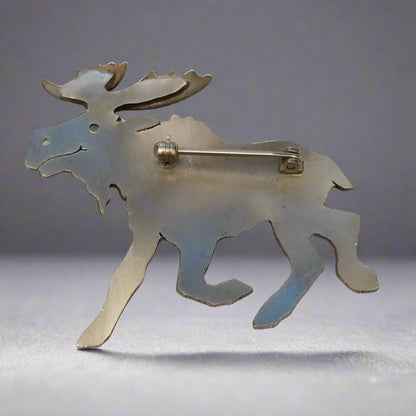Metal Moose Brooch