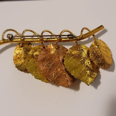 Multi-Colored Fall Leaves Brooch