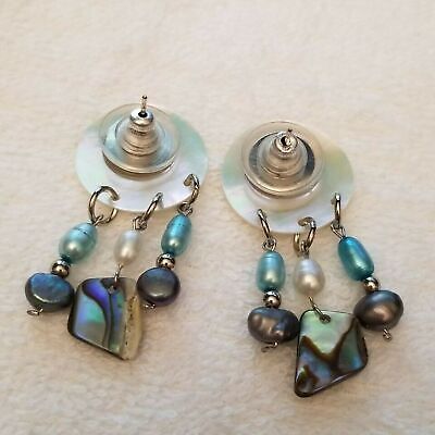 Mother Of Pearl Abalone Earrings