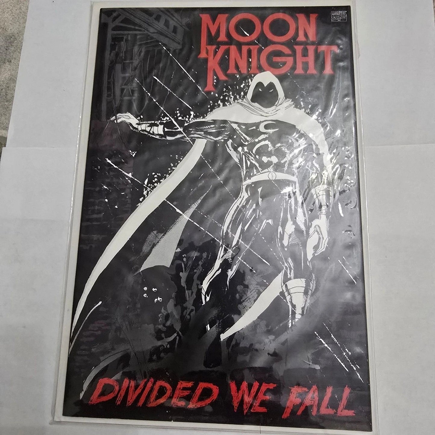 Moon Knight #1 Black & White Variant Cover Marvel Divided We Fall