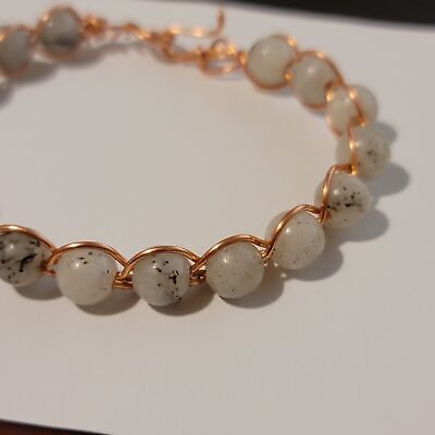 Copper Labradorite Wire Wrapped Bracelet