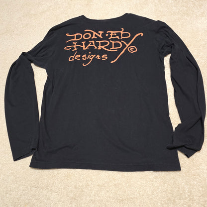 Ed Hardy by Christian Audigier “Live Fast Love Hard Die Young” Skull Long Sleeve Shirt – Size L