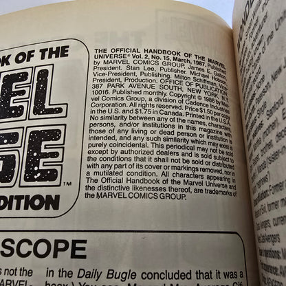 Official Handbook of the Marvel Universe Vol. 2 #15 (1987) Deluxe Edition | FN