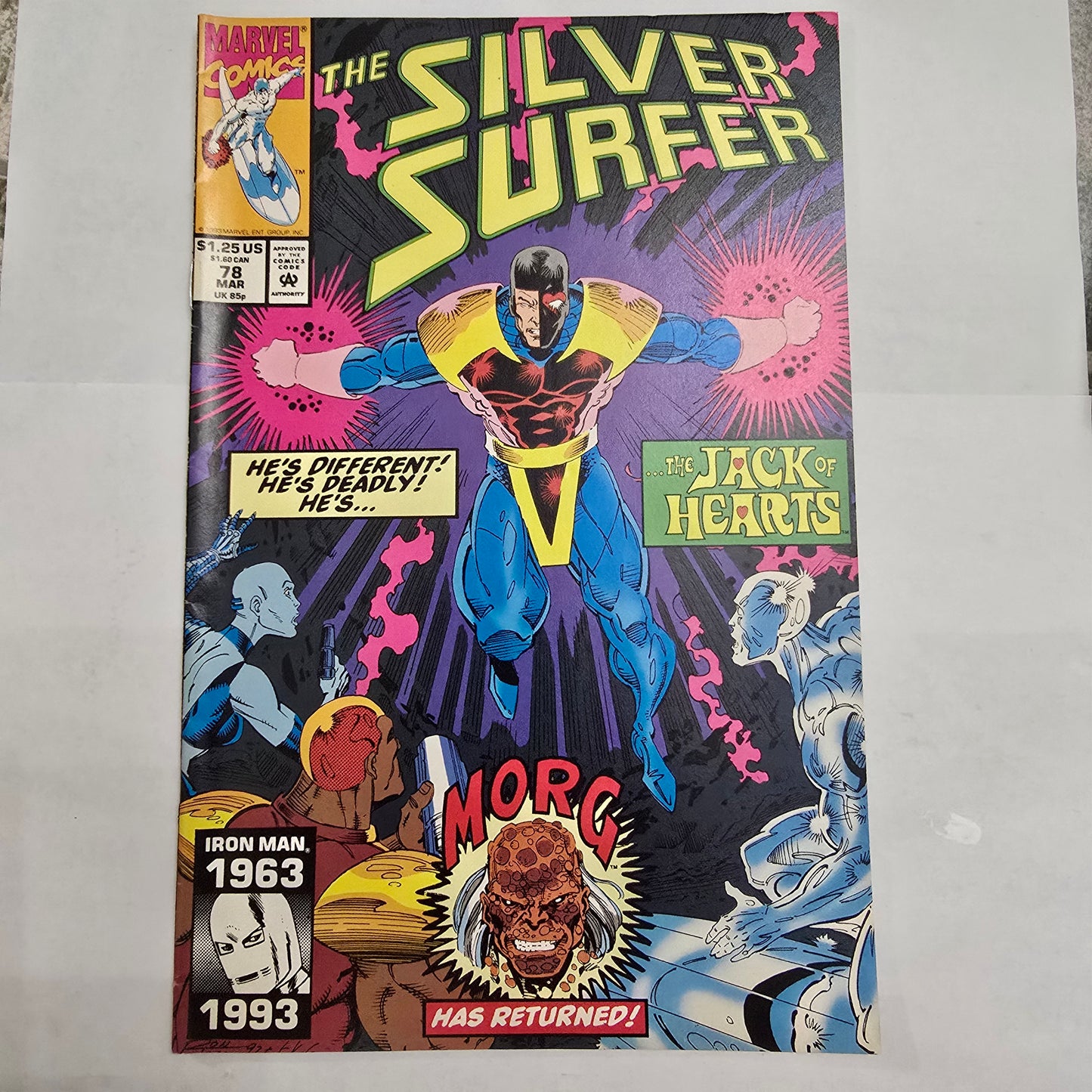 Silver Surfer #78 (1993) Marvel Comics VF Direct Edition Jack of Hearts