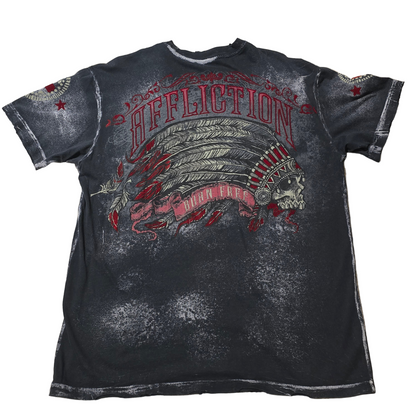 Affliction Live Fast Skull Headdress Tee Men’s Large — Born Free