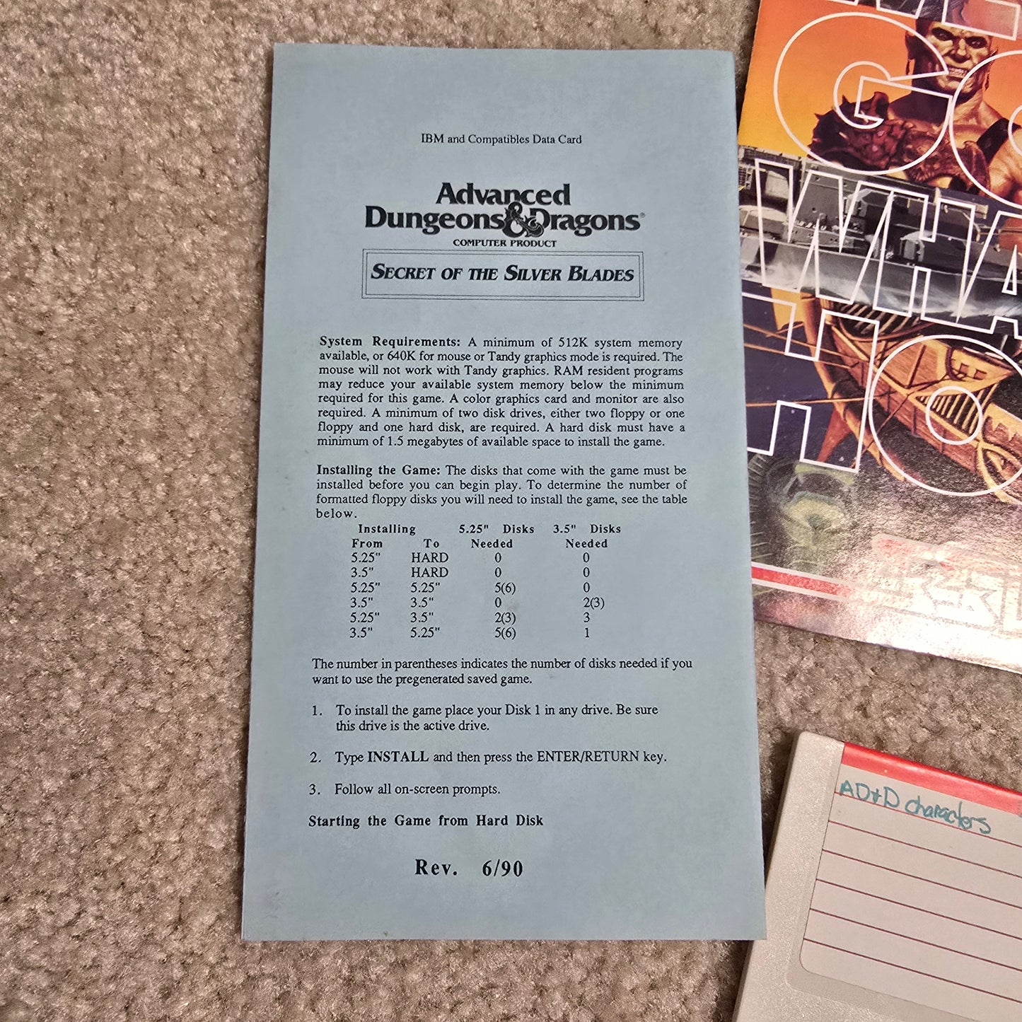 Vintage AD&D Secret of the Silver Blades – IBM PC Big Box SSI Gold Box RPG