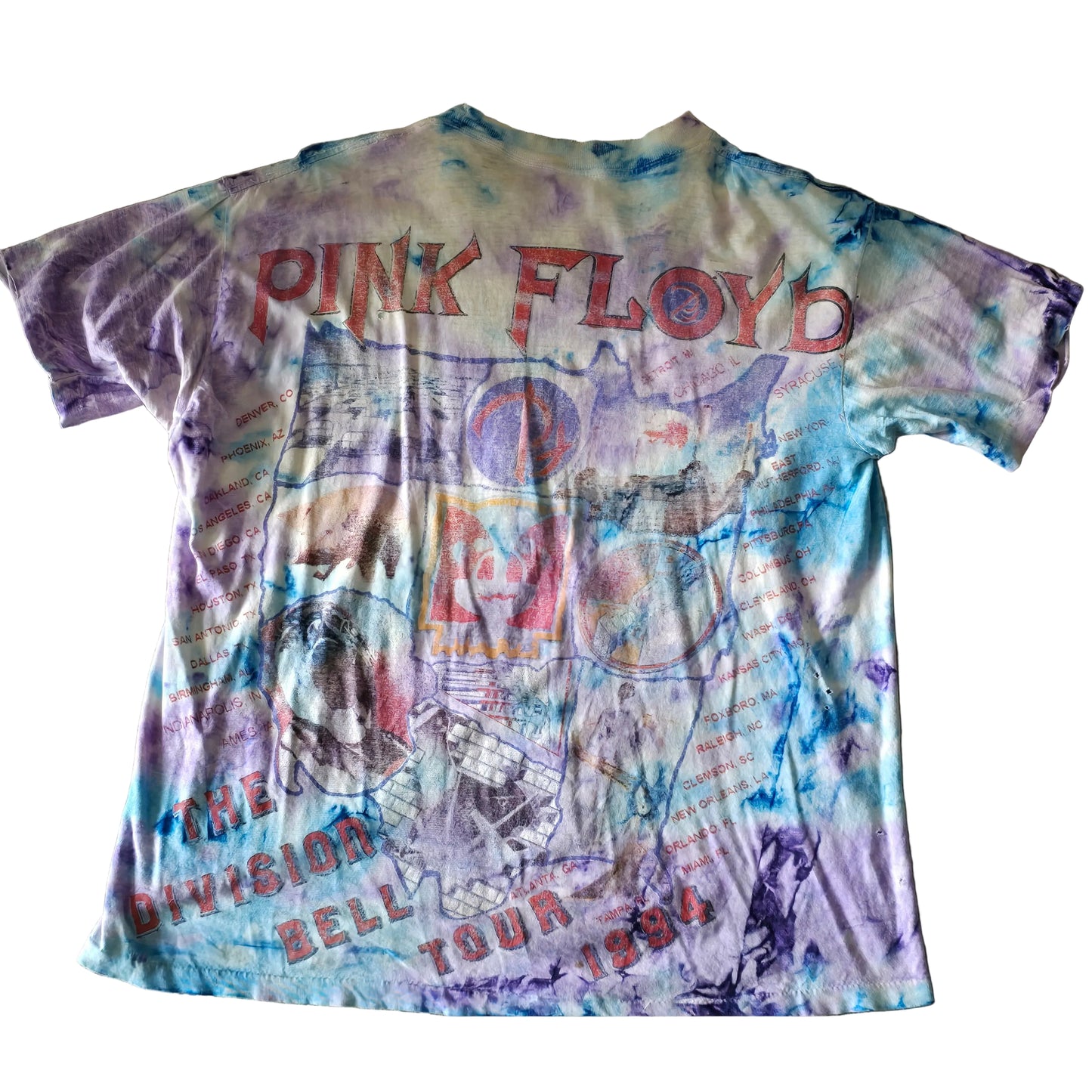 Vintage Pink Floyd Division Bell 1994 Tour Tee – Extreme Distress Grunge Art Shirt