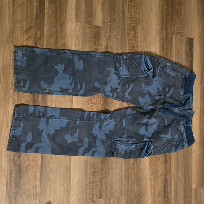 Jet Lag Camo Cargo Jeans – Blue/Gray Military Style Pants