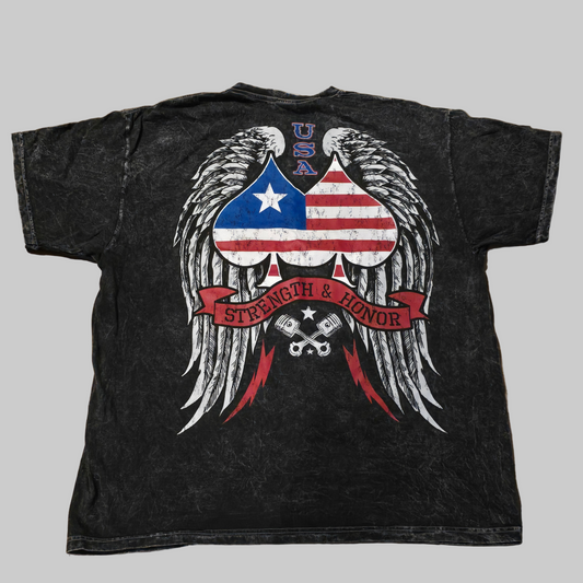 Vintage 90s Fruit of the Loom America Freedom Strength & Honor Tee XL