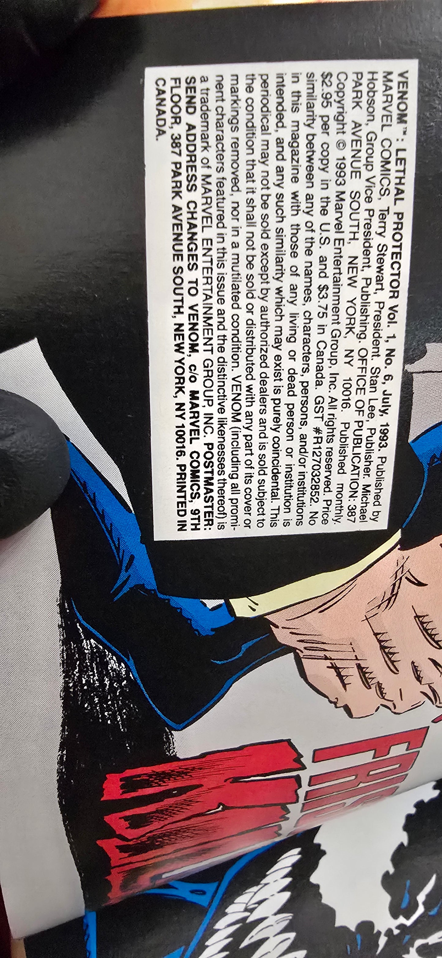 Venom: Lethal Protector #6 (1993) – Final Issue – Marvel Comics