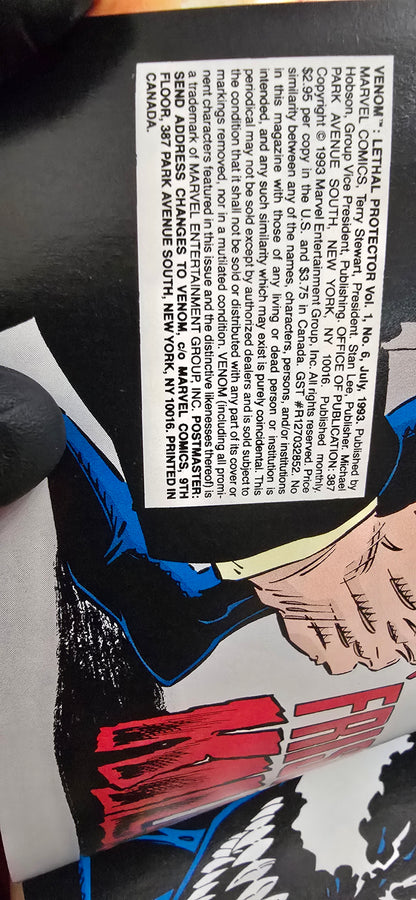 Venom: Lethal Protector #6 (1993) – Final Issue – Marvel Comics