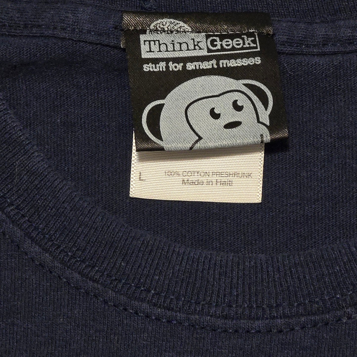 ThinkGeek Caffeine Molecule T-Shirt Navy Blue Large