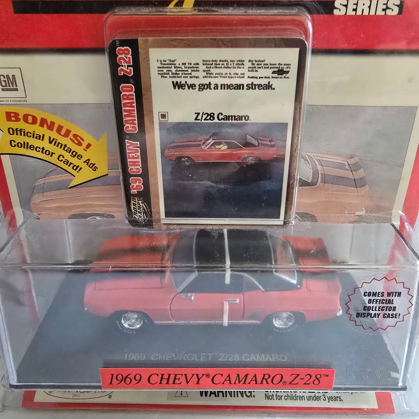 1969 Chevy Camaro Z-28 Road Champs Vintage Ads Series Die-Cast w/ Display Case