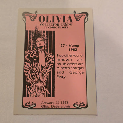 Olivia DeBerardinis “Vamp” #27 (1982) Vintage Collector Trading Card
