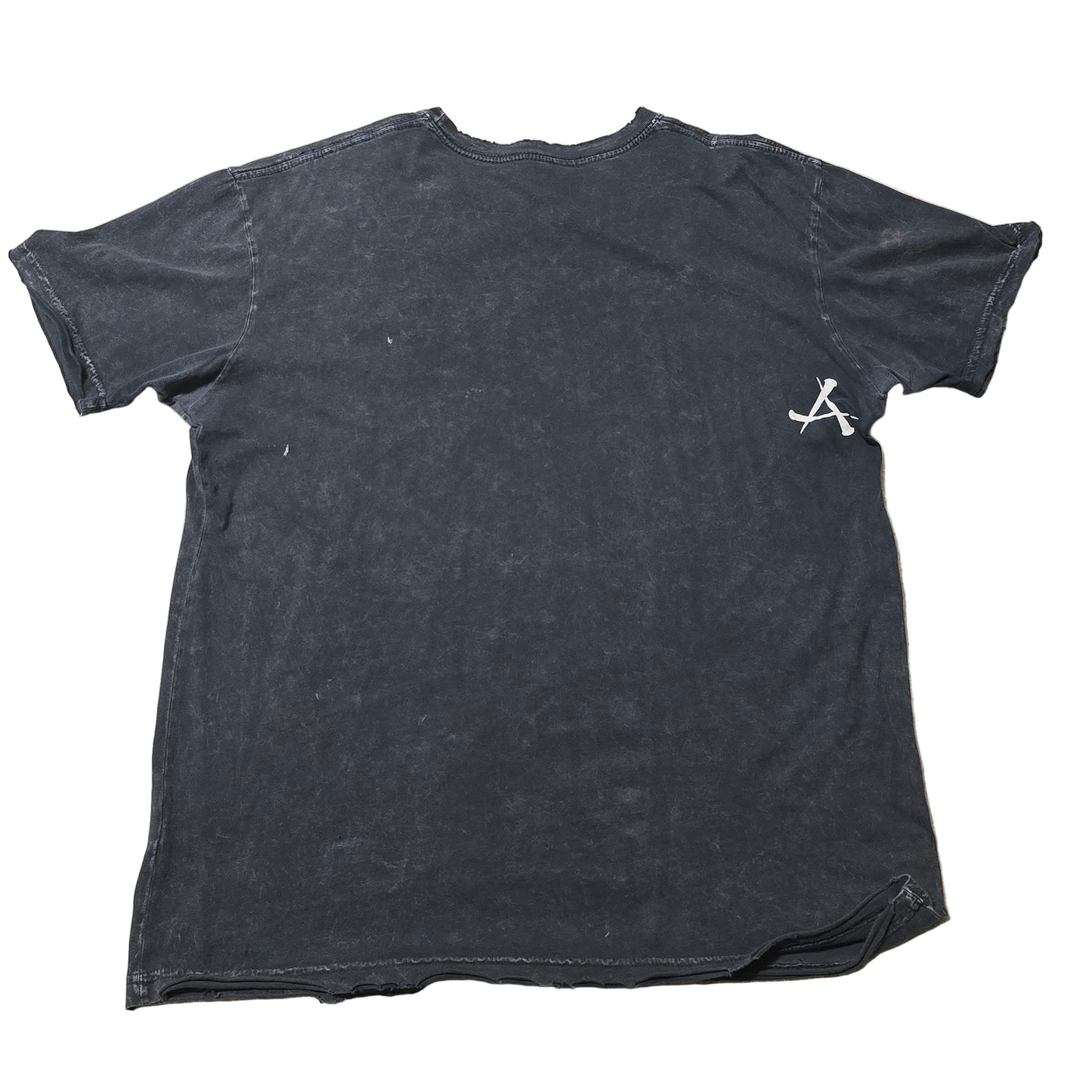 Affliction Angel Skeleton Roses Tee Men’s Large Distressed (Flaws)