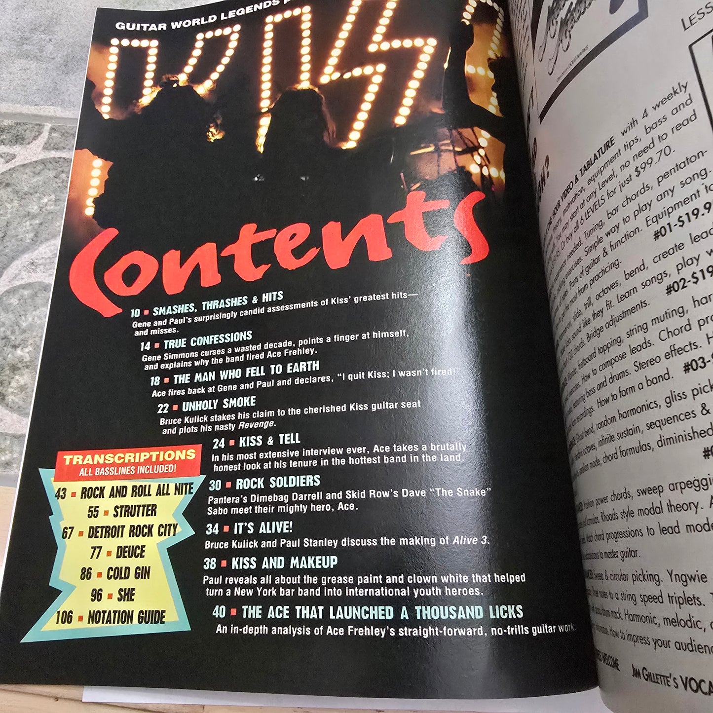 Vintage Guitar World Legends KISS Magazine Gene Simmons Paul Stanley Ace Frehley
