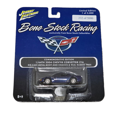 2006 Johnny Lightning Bone Stock Racing 2004 Chevy Corvette Z16 Blue 1:64
