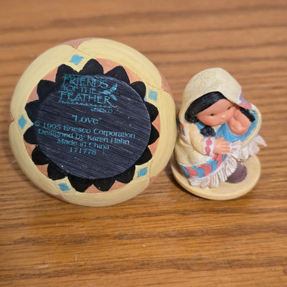 1995 Enesco Friends of the Feather “Love” Figurine with Pot Base