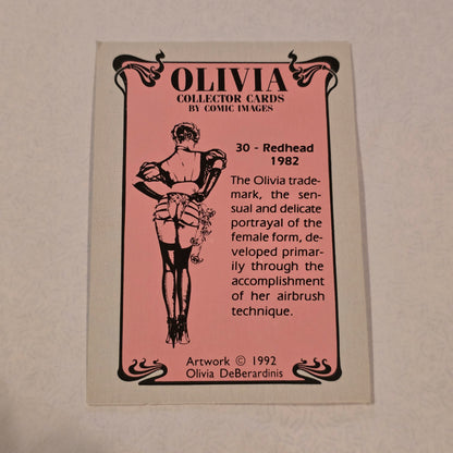 Olivia DeBerardinis “Redhead” #30 (1982) Vintage Pin-Up Trading Card