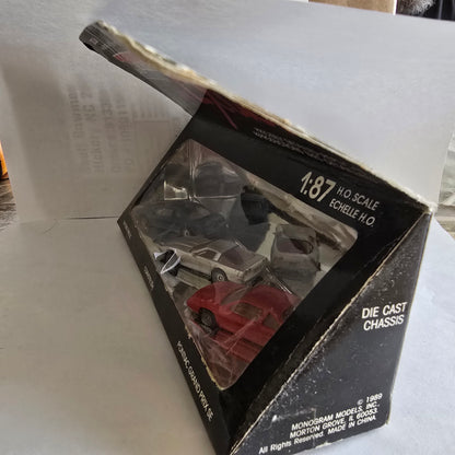 Monogram Mini Exacts 1:87 Tri-Pack Die-Cast Set Ford T-Bird, Corvette, Pontiac