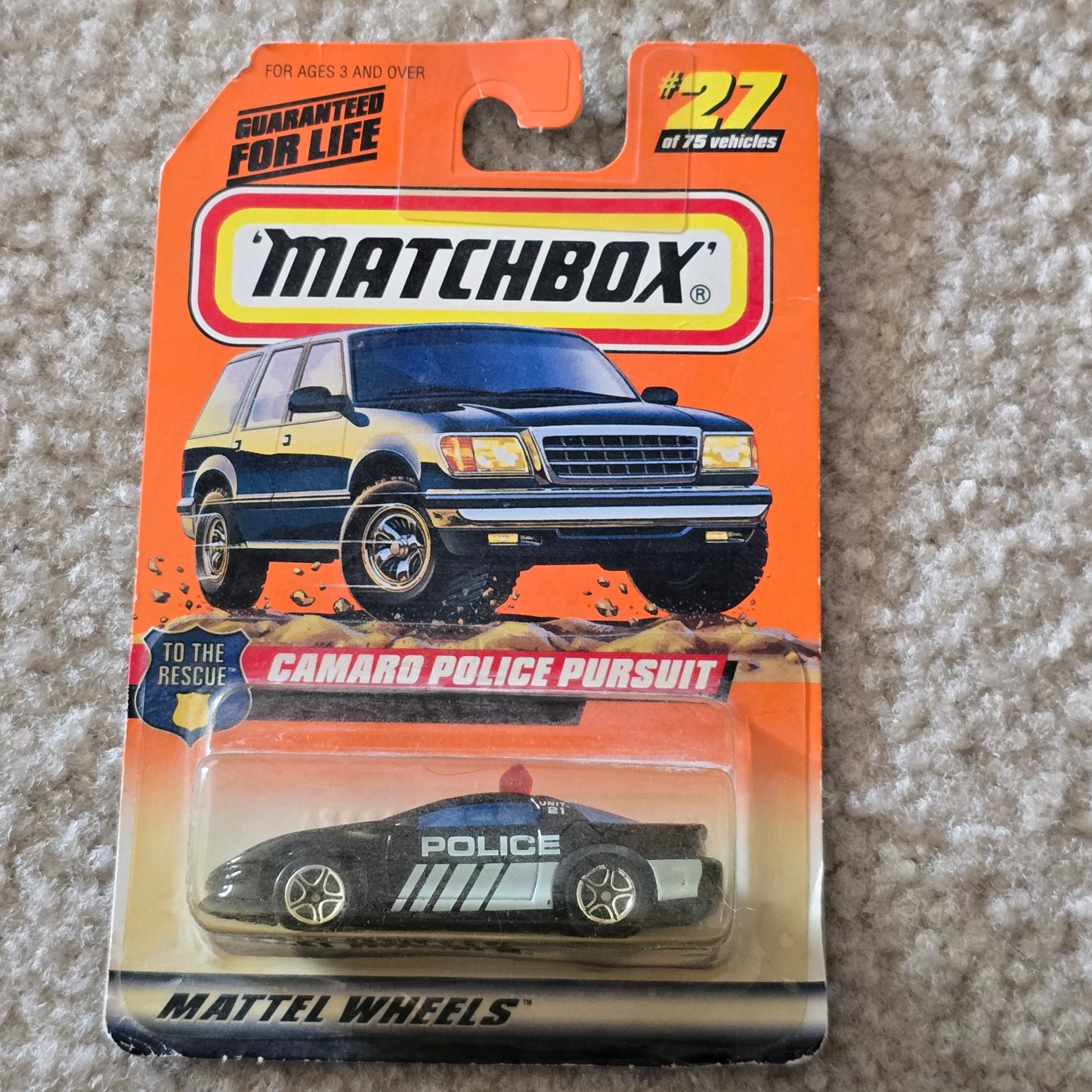 Matchbox Camaro Police Pursuit #27 1998 Series 4 Die-Cast Car New Sealed