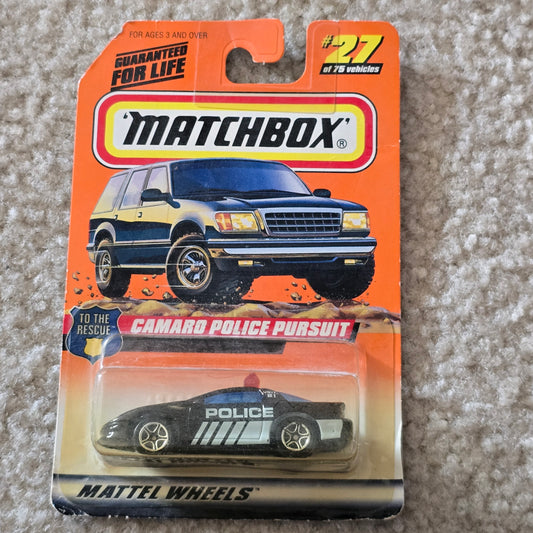Matchbox Camaro Police Pursuit #27 1998 Series 4 Die-Cast Car New Sealed
