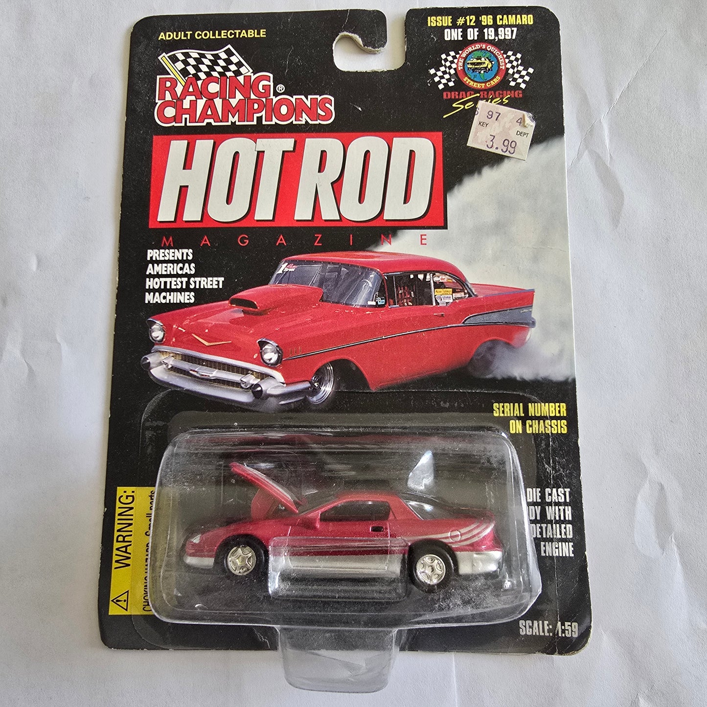 Racing Champions Hot Rod Magazine ’96 Camaro Issue #12 Die-Cast New Sealed