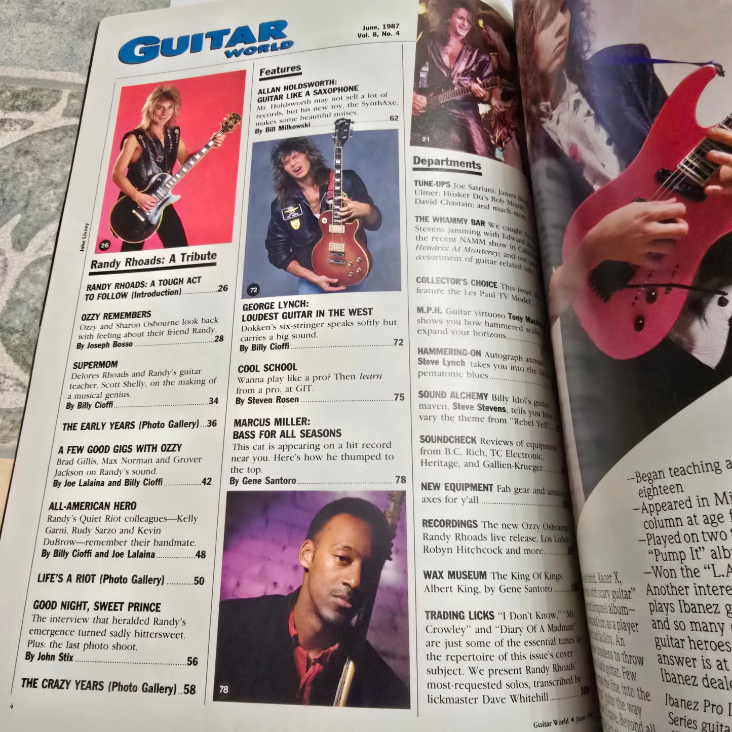 Vintage Guitar World Magazine June 1987 Randy Rhoads Tribute Ozzy Osbourne