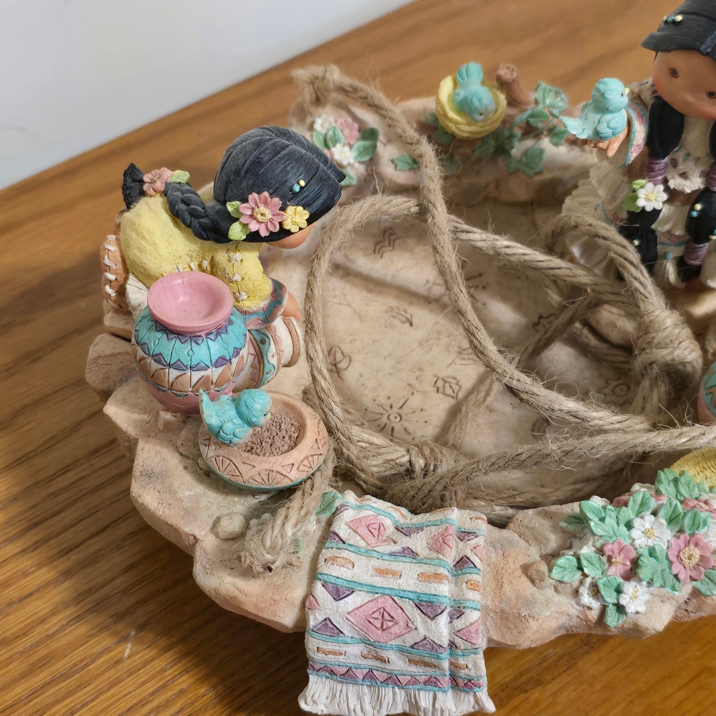 1997 Enesco Friends of the Feather Hanging Bowl Figurine by Karen Hahn