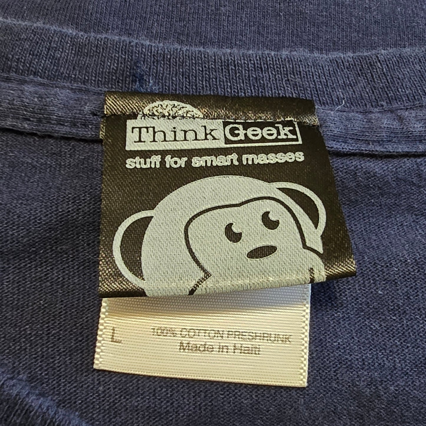 ThinkGeek Caffeine Molecule T-Shirt Navy Blue Large