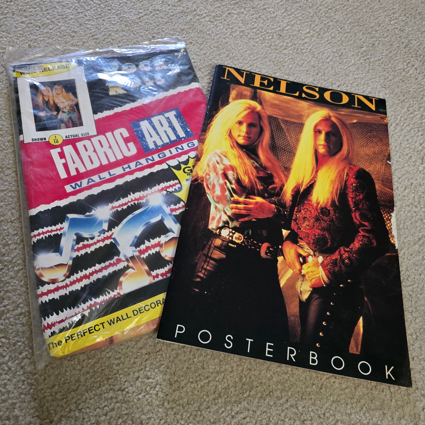 Vintage 1991 Nelson Poster Lot Poster Book + Fabric Wall Hanging 90s Rock Glam Metal Memorabilia Ricky Matthew Nelson