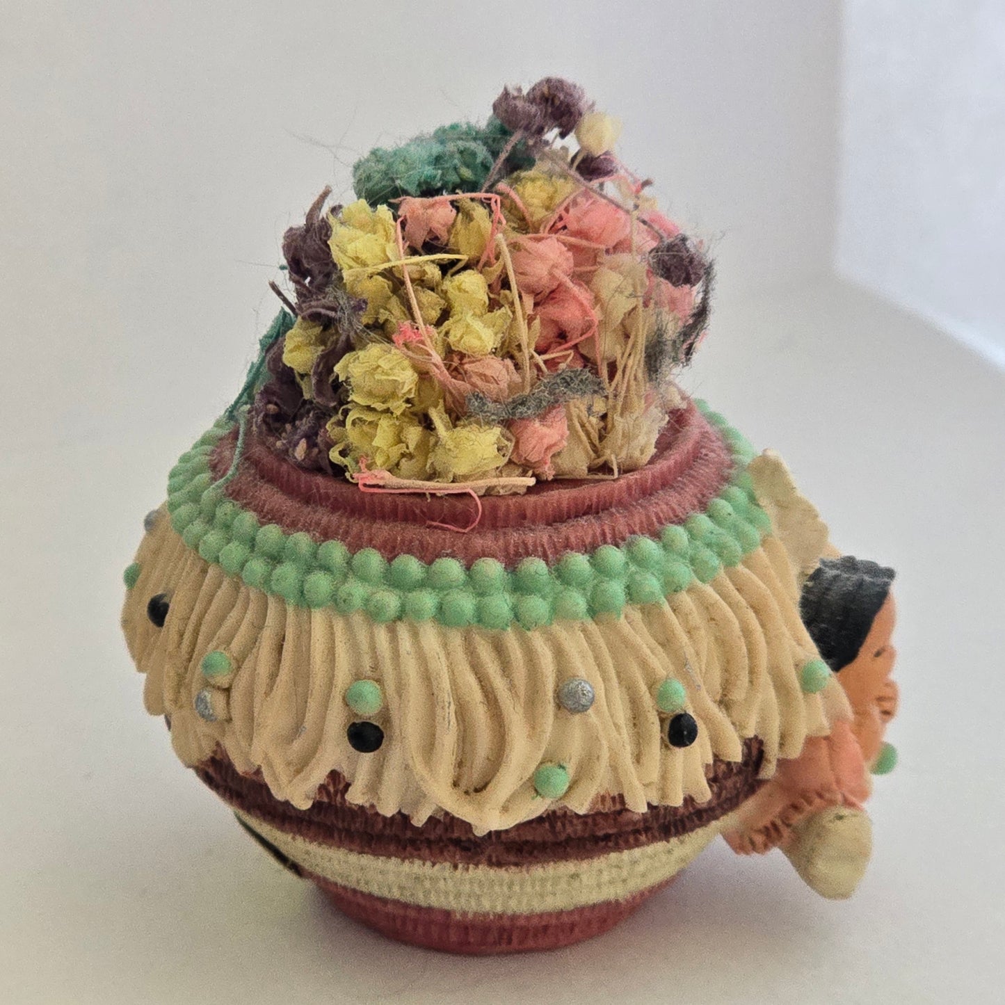 1997 Enesco Karen Hahn Mini Pot Figurine with Dried Flowers – #303364