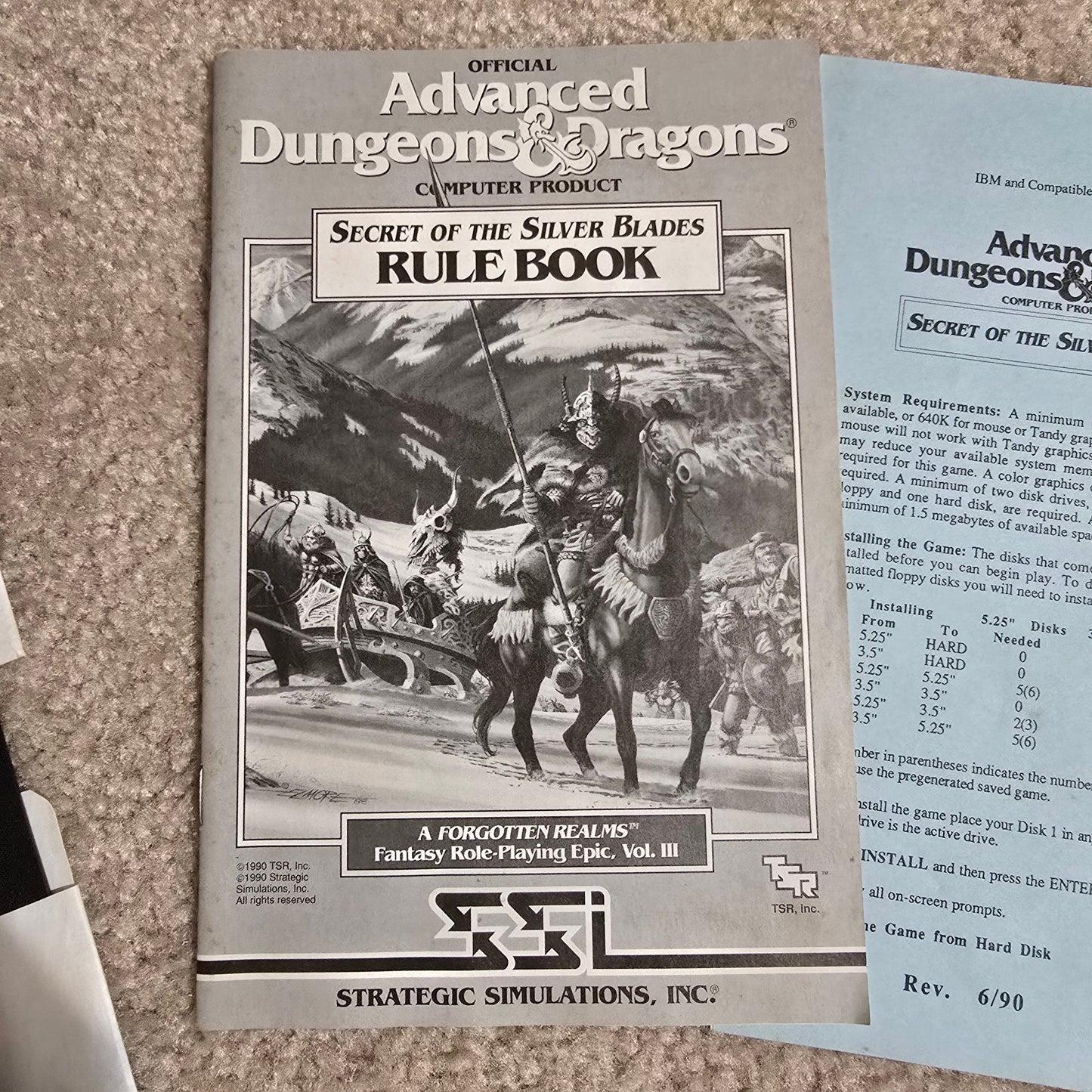 Vintage AD&D Secret of the Silver Blades – IBM PC Big Box SSI Gold Box RPG